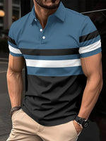 Polo striped men's sports polo shirt top Markonline
