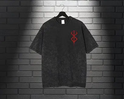 Anime Printed Streetwear Vintage Washed T-shirt Men Harajuku Markonline