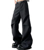 Black pleated paratrooper casual pants for men and women Markonline