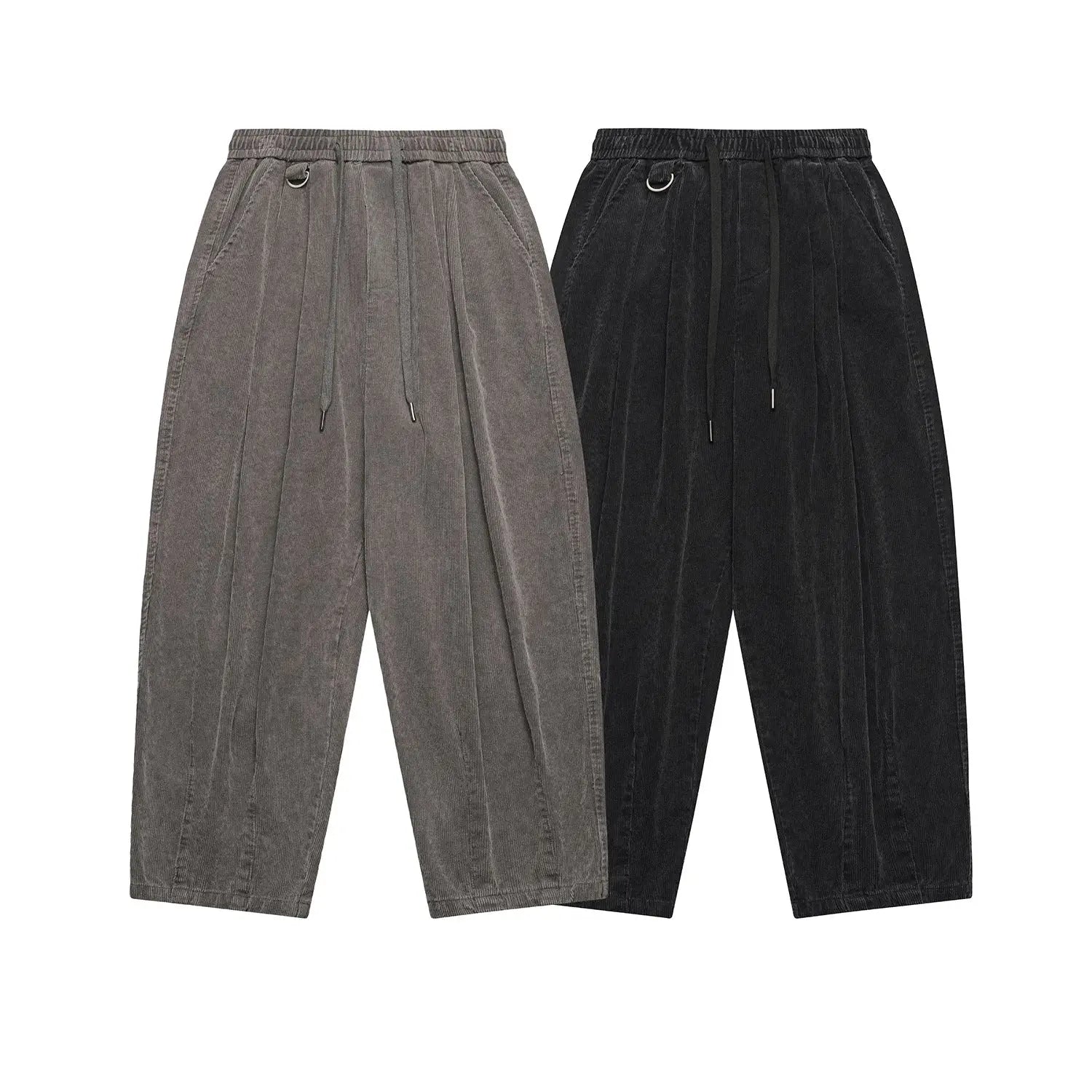 Wash Corduroy Casual Pants Men Loose Wide Leg Long Pants Markonline