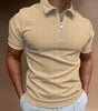 Polo shirt zipper striped men's polo shirt T-shirt Markonline