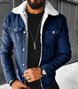 Autumn Winter Men's Imitation Lamb Fleece Thickened Warm Denim Coats Plush Lapel Button Long Sleeve Denim Jackets for Men Markonline