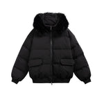 Parka Coat with Hood and Fur Collar Thickened Warm Winter Jacket for Men and Women eprolo