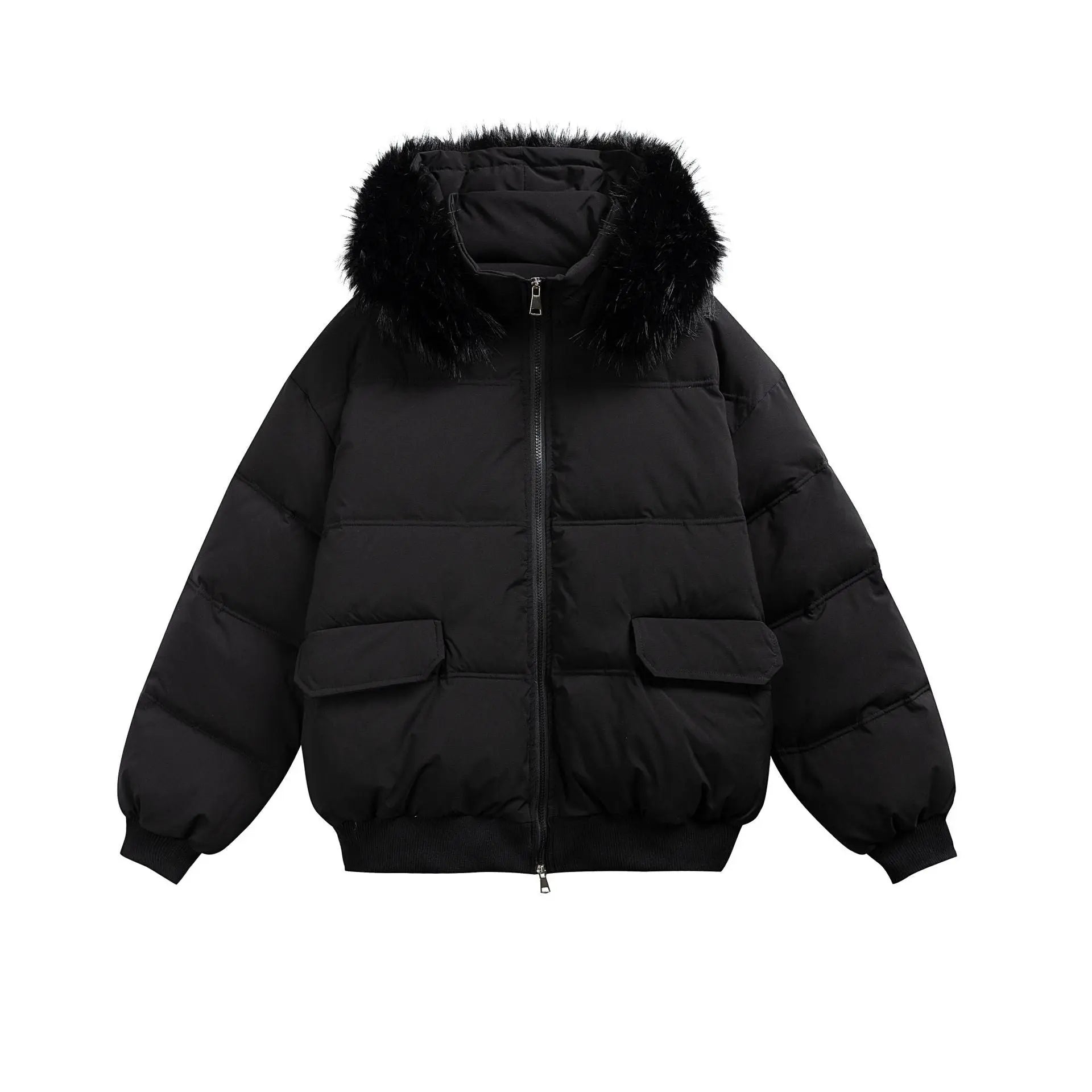 Parka Coat with Hood and Fur Collar Thickened Warm Winter Jacket for Men and Women eprolo