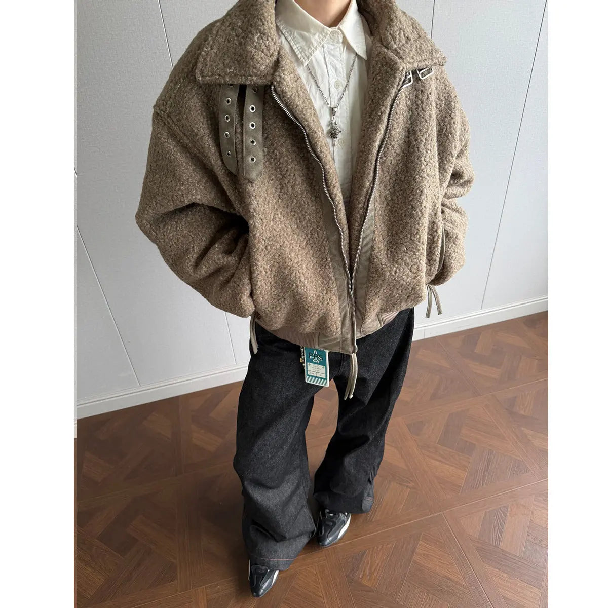 Lamb wool and velvet cotton coat jacket eprolo