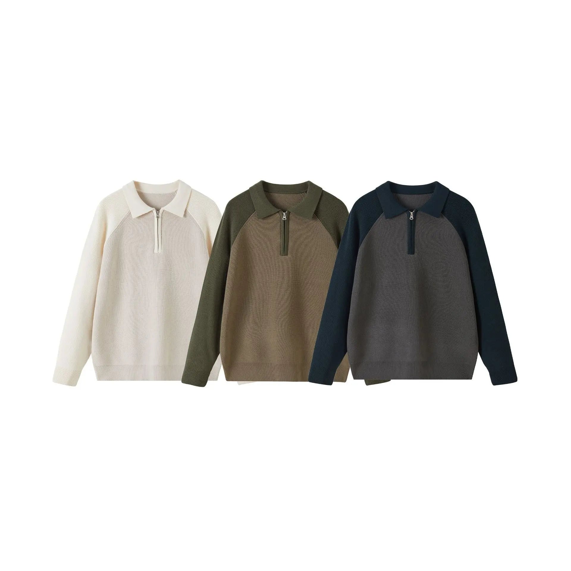 Colorful Half-Zip Pullover Knitwear Men Polo Neck Sweater Markonline