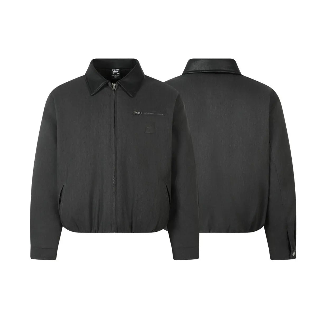 Leather collar with cotton jacket for men eprolo
