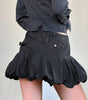 Black pleated floral bud skirt short skirt for women Markonline