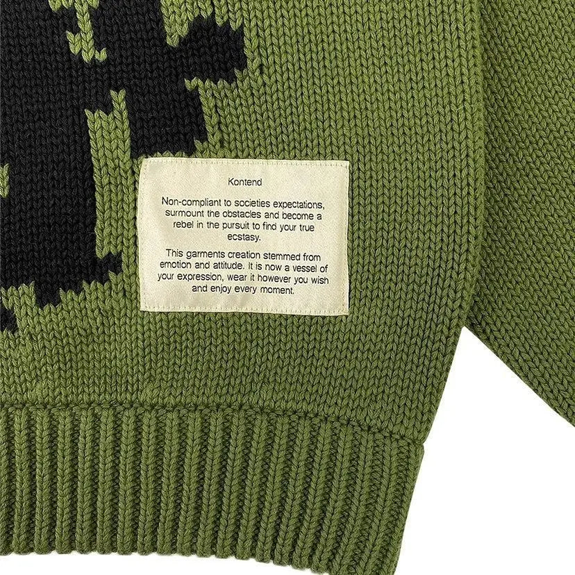 American autumn and winter high street niche oversize round neck sweater personality loose men and women the same style sweater Markonline