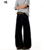 Jeans for Men and Women with Topstitching Design Slim Fit Trendy Loose Casual Wide Leg Long Pants Markonline