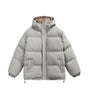 Cozy Hooded Solid Color Cotton Coat for Men and Women Casual Thick Puffer Jacket Markonline