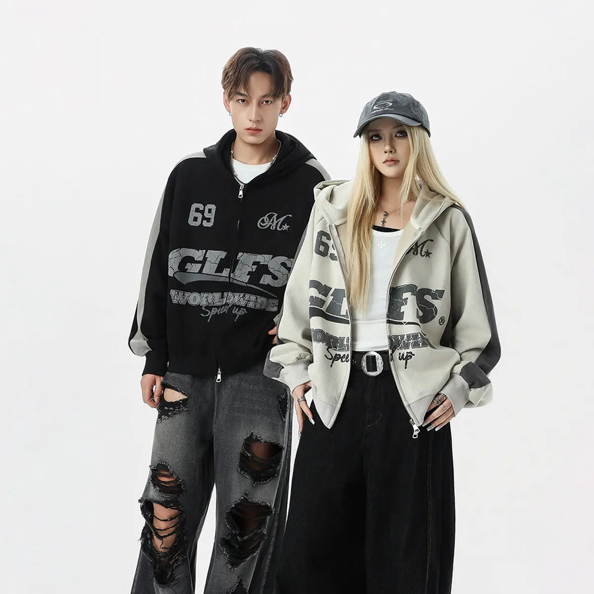 Suede zipper hoodie for men Markonline