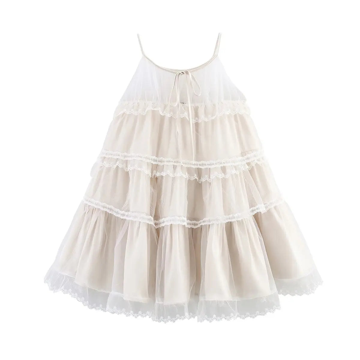 U-neck sleeveless camisole layered cake skirt short skirt for women