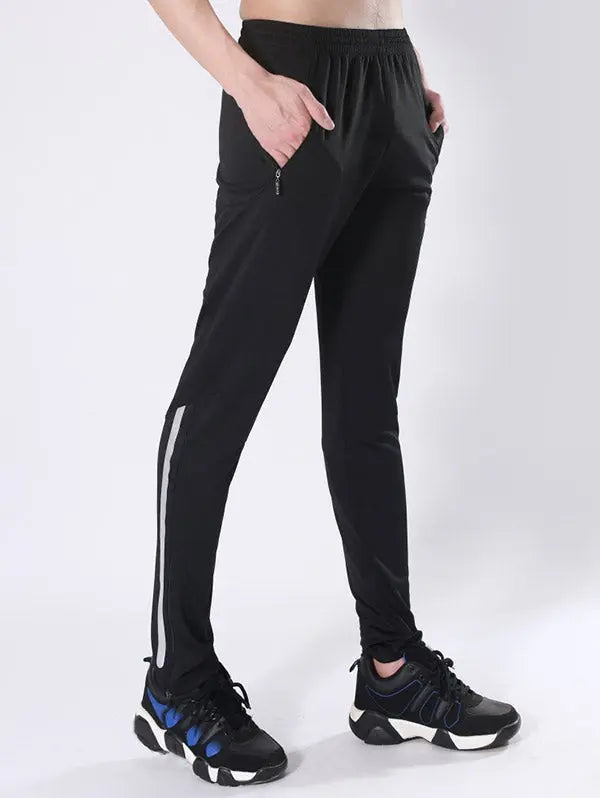 Quick Dry Luminous Side Stripe Zipper Bottom Activewear Pants Markonline