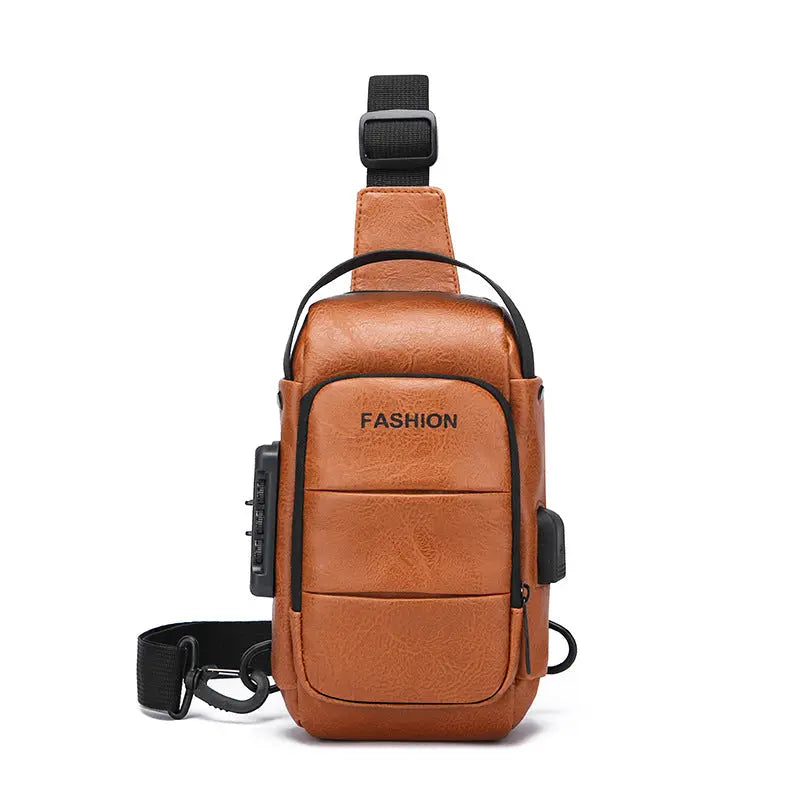 Chest bag men's backpack USB charging backpack single shoulder chest bag commuting backpack waterproof Markonline