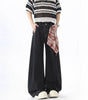 Retro Plaid Bandana Knife-Edge Denim Pants for Men Clean Fit Loose Wide Leg Straight Cut Pants Markonline