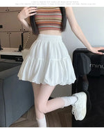 Elastic Waist Bubble Skirt Women Sweet  Slimming A-line Short Skirt Markonline