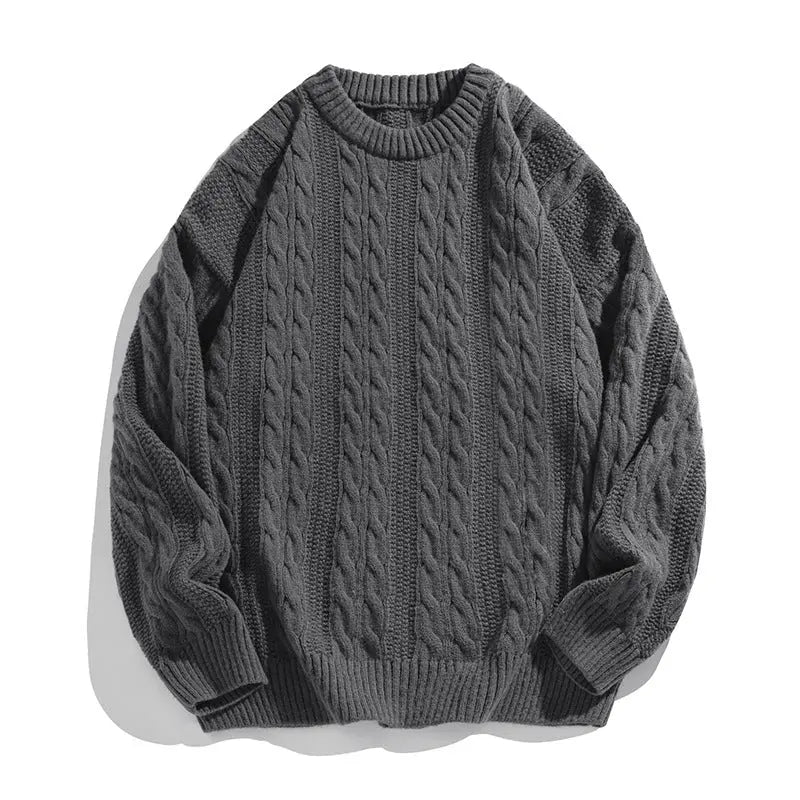 Solid color round neck sweater for men Markonline
