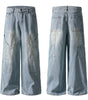Washed Design Multi-Pocket Loose Straight Jeans for Men Markonline