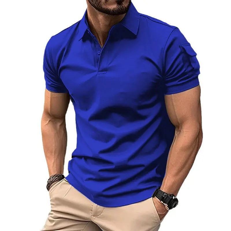 Polo shirt with collar buttons arm pockets sports polo shirt Markonline