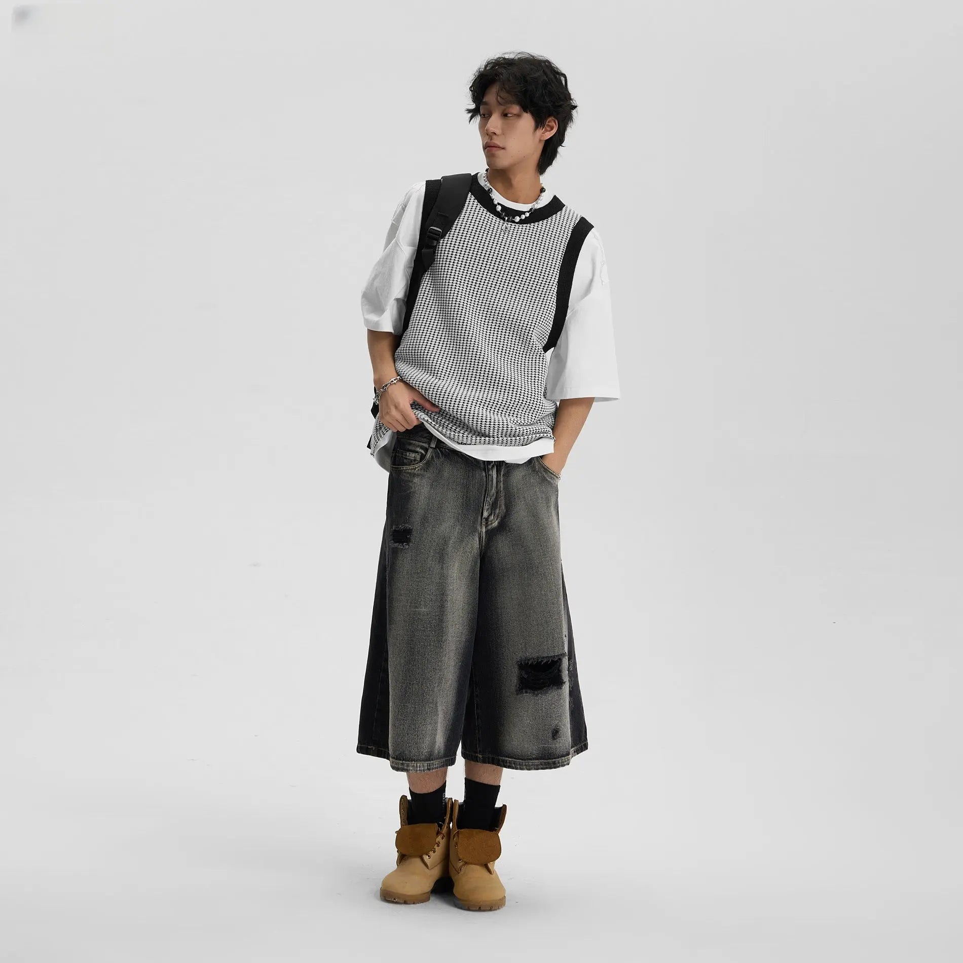 Retro ripped denim shorts for men Markonline