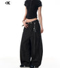 Black Tapered Jeans for Men and Women Casual Wide-Leg Long Pants Markonline