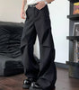 Black pleated paratrooper casual pants for men and women Markonline