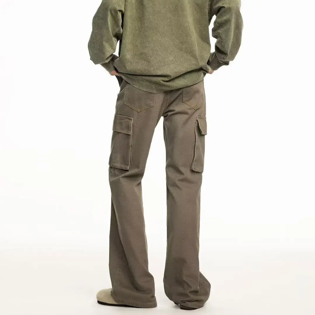 Multi pocket retro workwear jeans for men Markonline