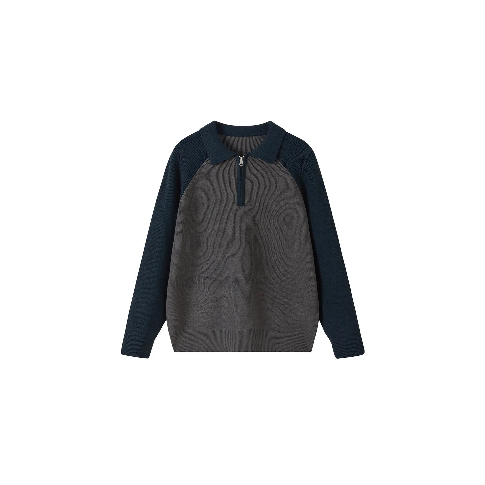 Colorful Half-Zip Pullover Knitwear Men Polo Neck Sweater Markonline