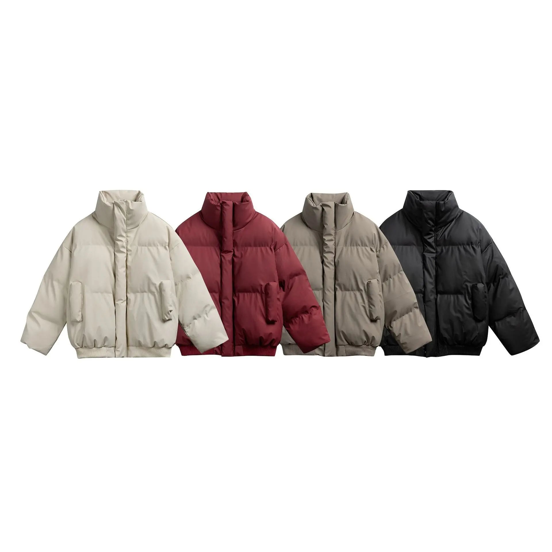 Collar PU Leather Cotton Coat for Men and Women Thick Warm Cotton Jacket Markonline