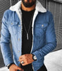 Autumn Winter Men's Imitation Lamb Fleece Thickened Warm Denim Coats Plush Lapel Button Long Sleeve Denim Jackets for Men Markonline