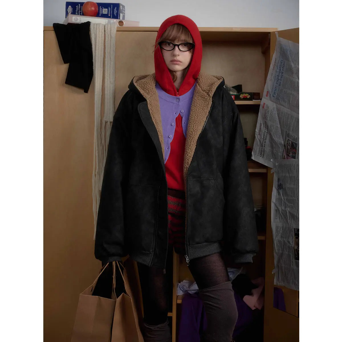 Lamb wool cotton coat double-sided jacket Markonline