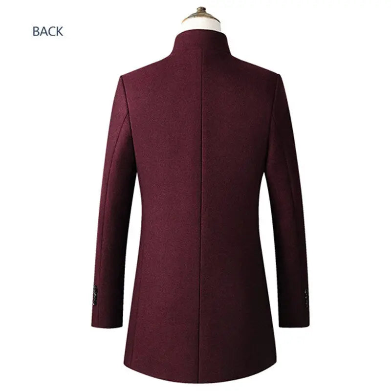New Brand Autumn Winter 30% Wool Men Thick Coats Stand Collar Male Fashion Wool Blend Jackets Outerwear Smart Casual Trench Markonline