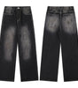 Washed Straight Jeans Men Loose Slimming Design Trousers Markonline
