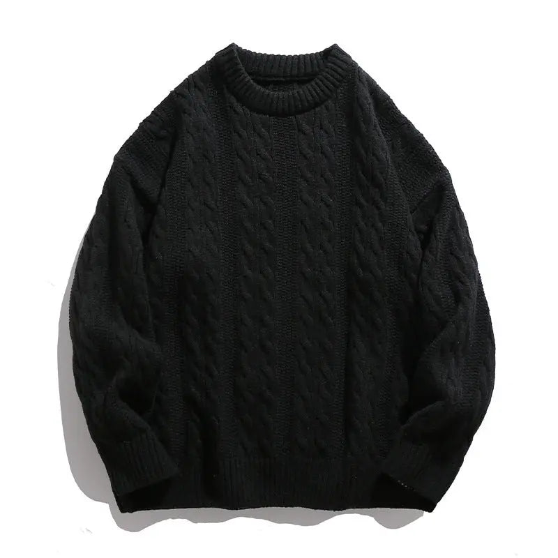 Solid color round neck sweater for men Markonline