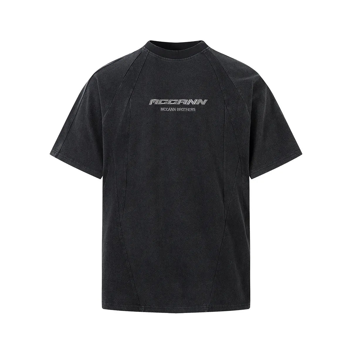 Retro washed T-shirt with short sleeves for men