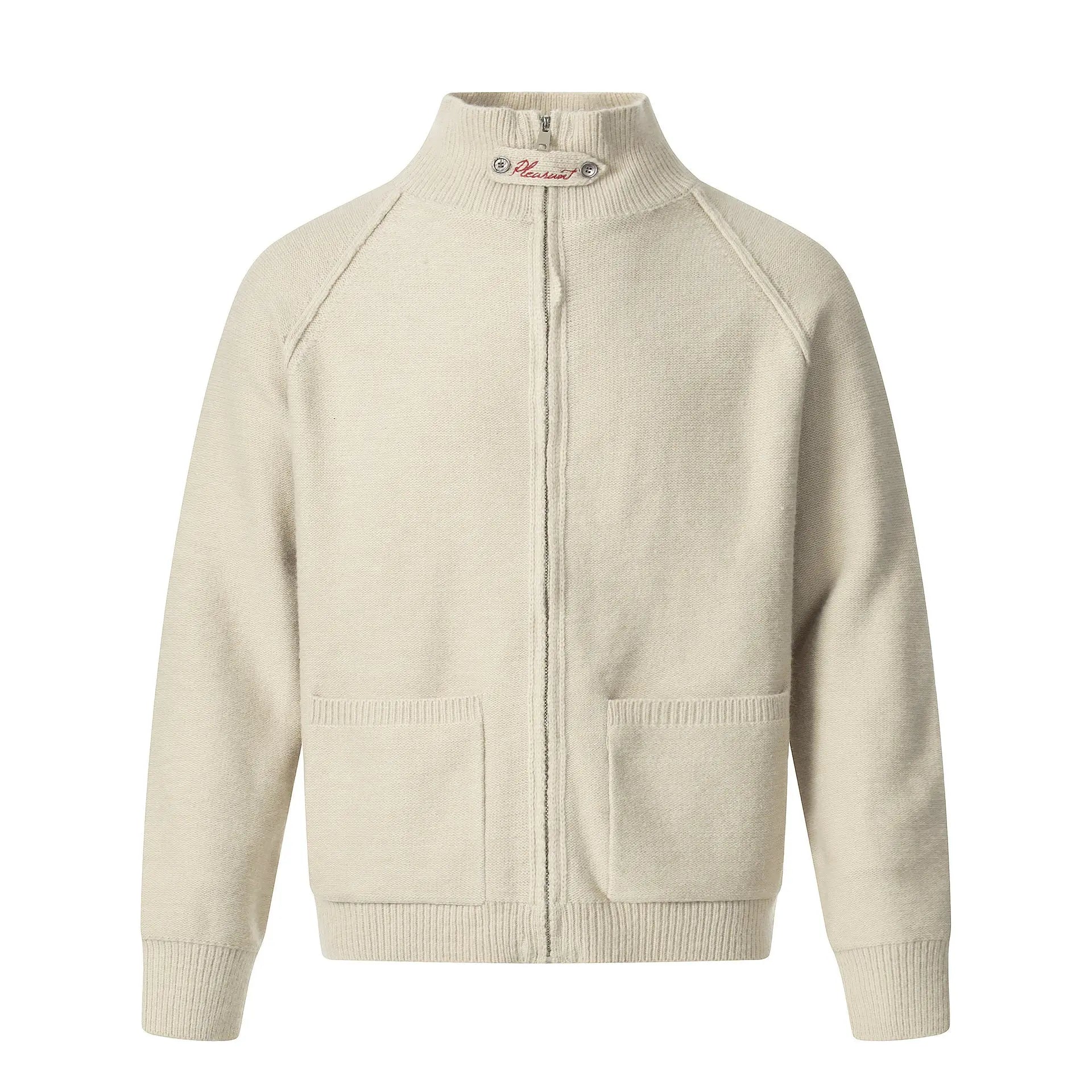 High neck sweater jacket zipper knit sweater for men Markonline