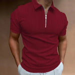 Polo shirt zipper striped men's polo shirt T-shirt Markonline