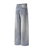Water washed distressed wide leg jeans for men Markonline