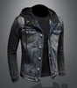 Hooded Denim Jacket for Men Spring Casual Oversized Fit Coat Markonline