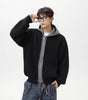 Faux Two-Piece Patchwork Open Front Hooded Knit Sweater Coat for Men and WomenAutumn Winter Loose Couple Lazy Style Sweater Markonline