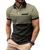 Polo Zipper Men's Printed Striped Polo Shirt Markonline