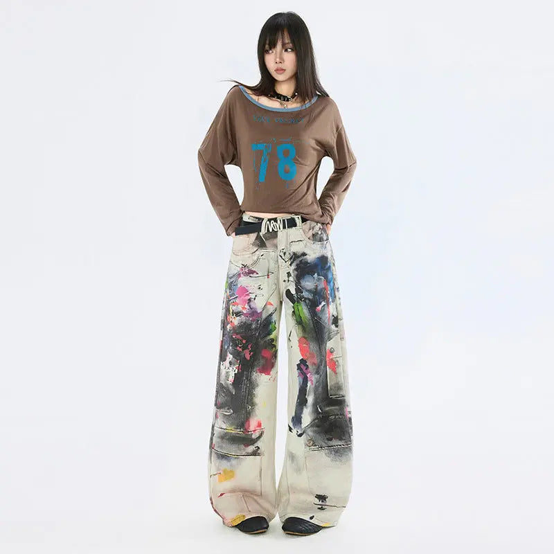 Women's Denim Pants Design Punk  Floor-Length Trousers for Men and Women eprolo