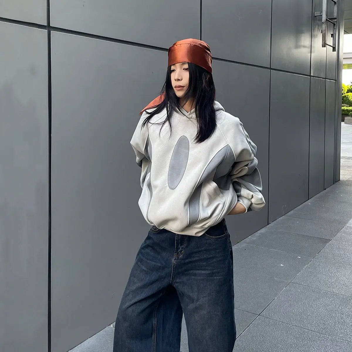 Splicing shaped hooded sweatshirt Markonline