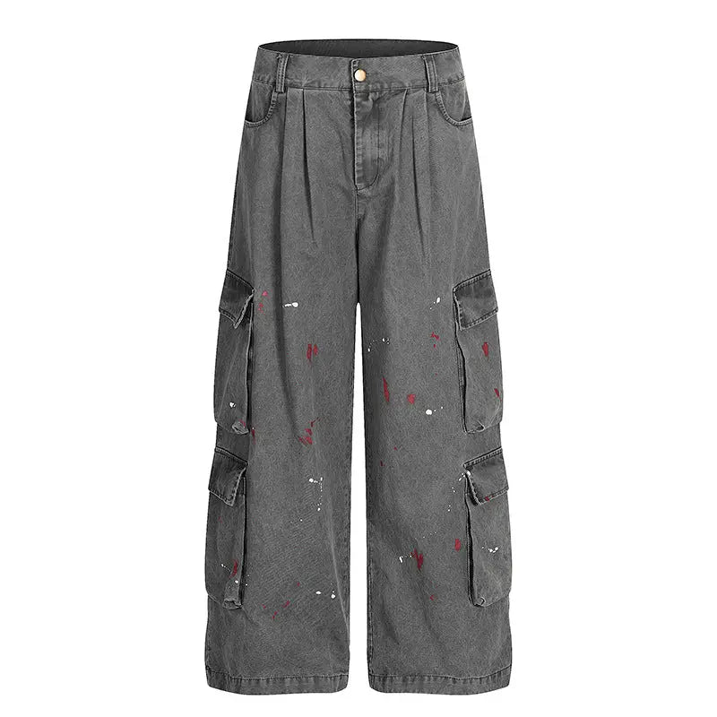 Splash ink workwear jeans for men and women Markonline