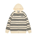 Loose embroidered hooded cardigan sweater for men and women Markonline