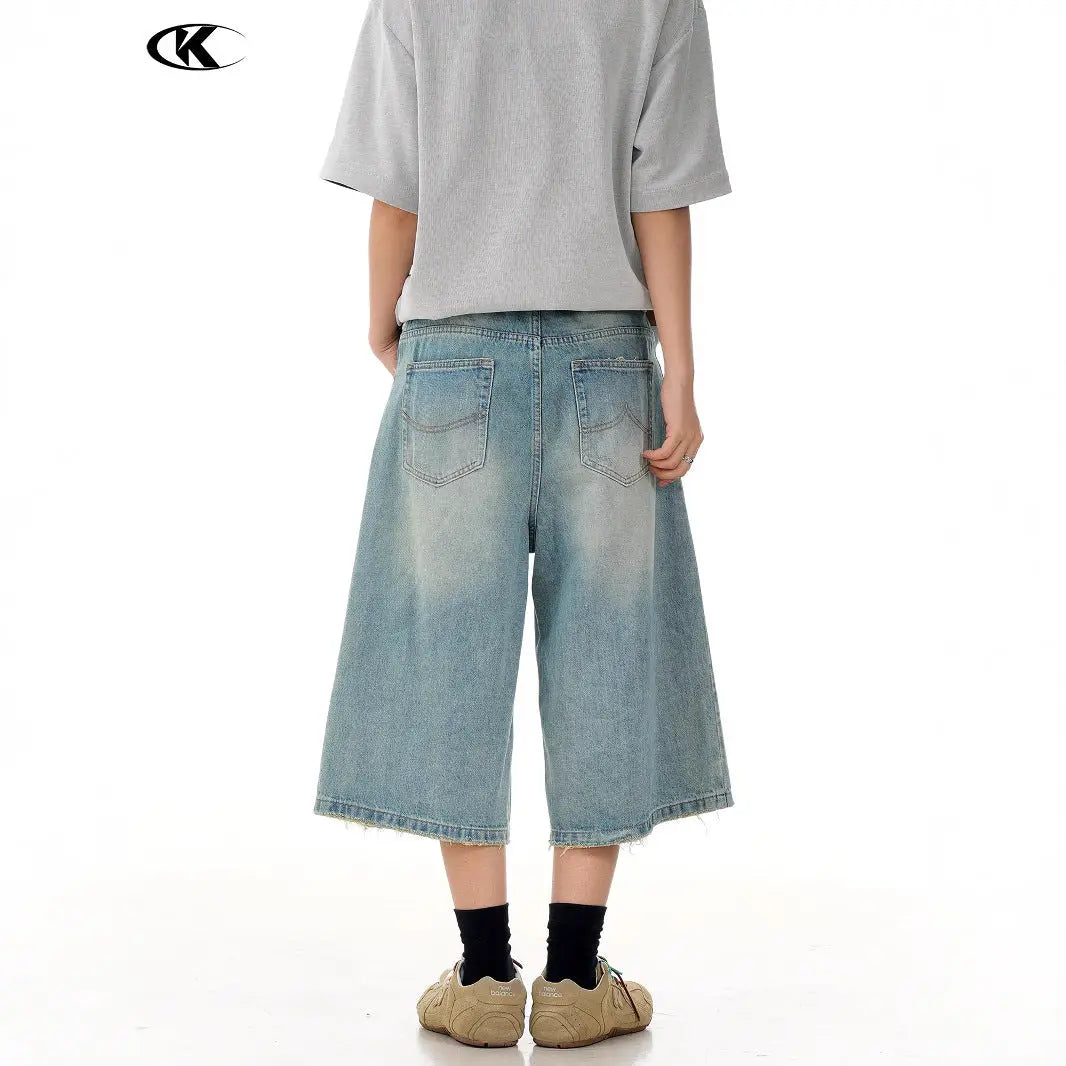 Denim Pants for Men and Women Water-Washed Three-Dimensional Cutting