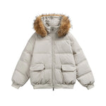 Parka Coat with Hood and Fur Collar Thickened Warm Winter Jacket for Men and Women eprolo