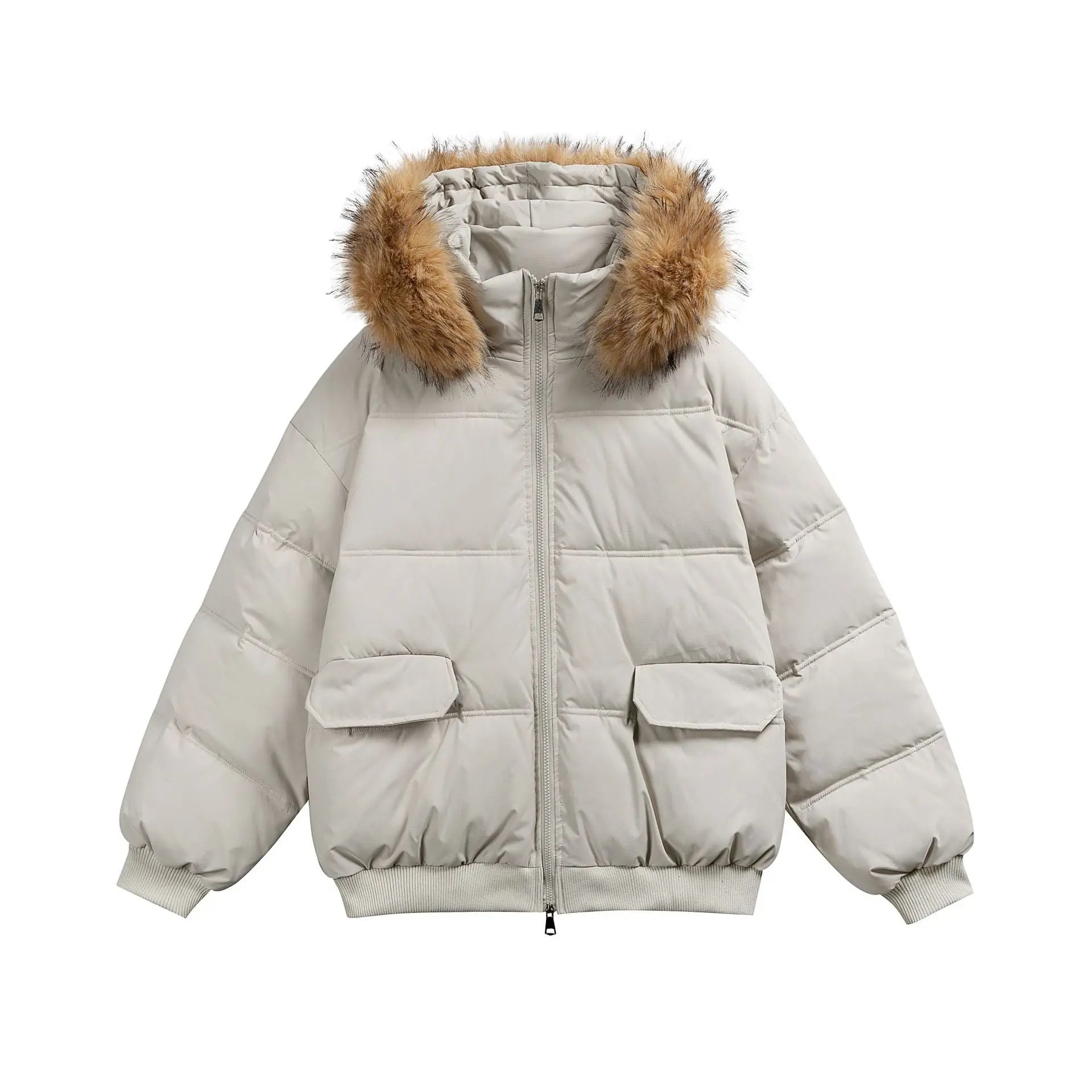 Parka Coat with Hood and Fur Collar Thickened Warm Winter Jacket for Men and Women eprolo
