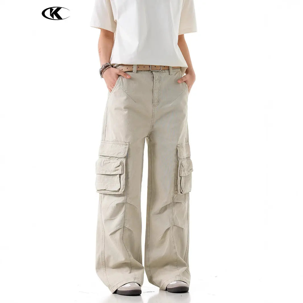 Multiple Pockets for Men and Women Slimming Straight Leg Casual Trousers Markonline